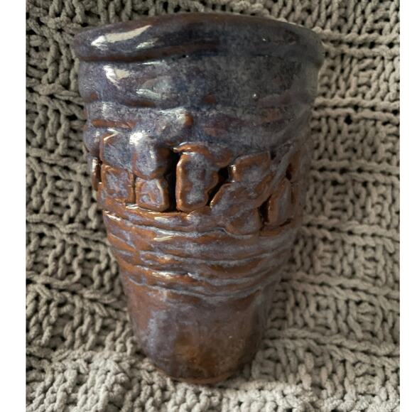 Heavy Handmade Pottery Vase - Picture 1 of 6